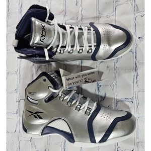 Reebok ATR Above The Rim Basketball Shoes Silver Blue RARE MENS SIZE 13